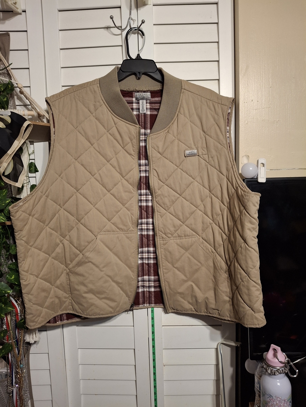 Ocean + Coast Beige Quilted Vest Nwot Sz 4X